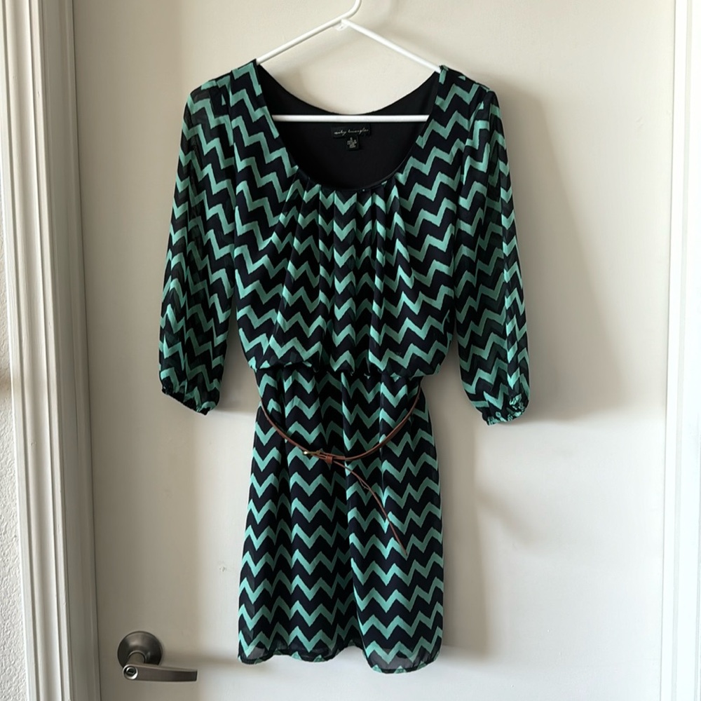 City Triangles Belted Mini Dress